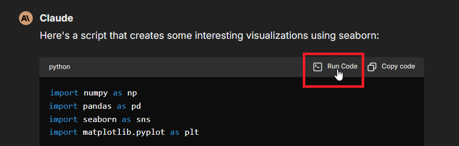Code Interpreter in MyLinks